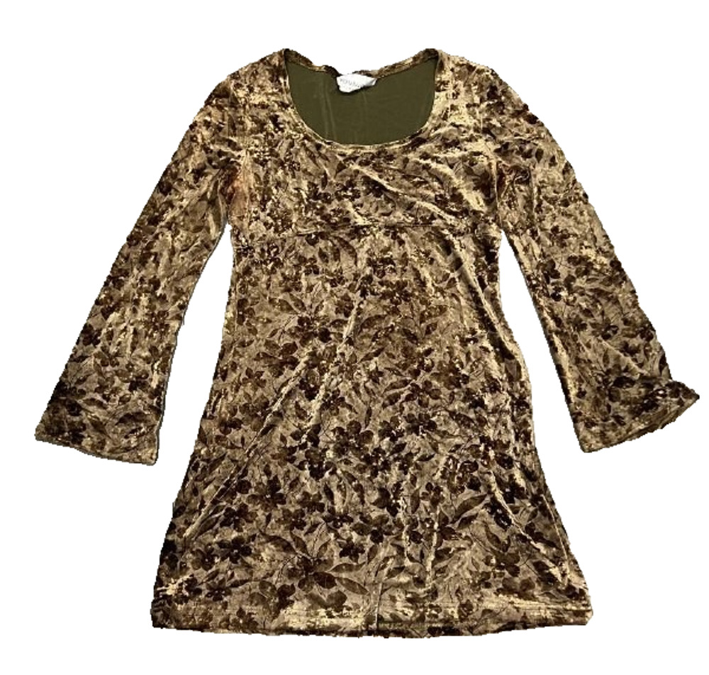YouniQue womens Faux Velvet Dress Brown Small A005862